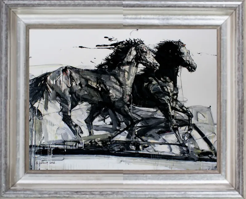 Black Stallions by Shao Y. Zhang for Artfully Walls