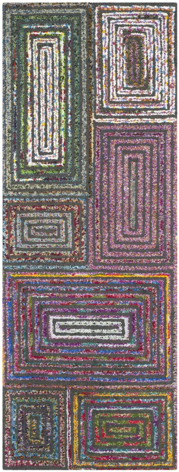 Arlo Home Hand Tufted Area Rug, NAN609A, Charcoal,  2' 3" X 6'