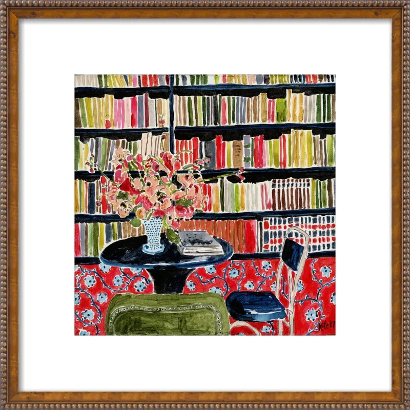 Books with Flowers by Kate Lewis for Artfully Walls
