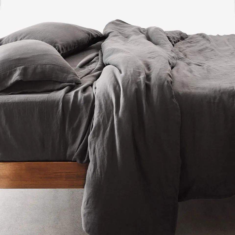 The Citizenry Stonewashed Linen Duvet Cover | King/Cal King | Duvet Only | Charcoal