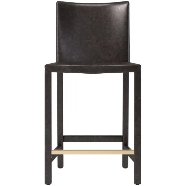 Nigel Leather Counter Stool Bello Black