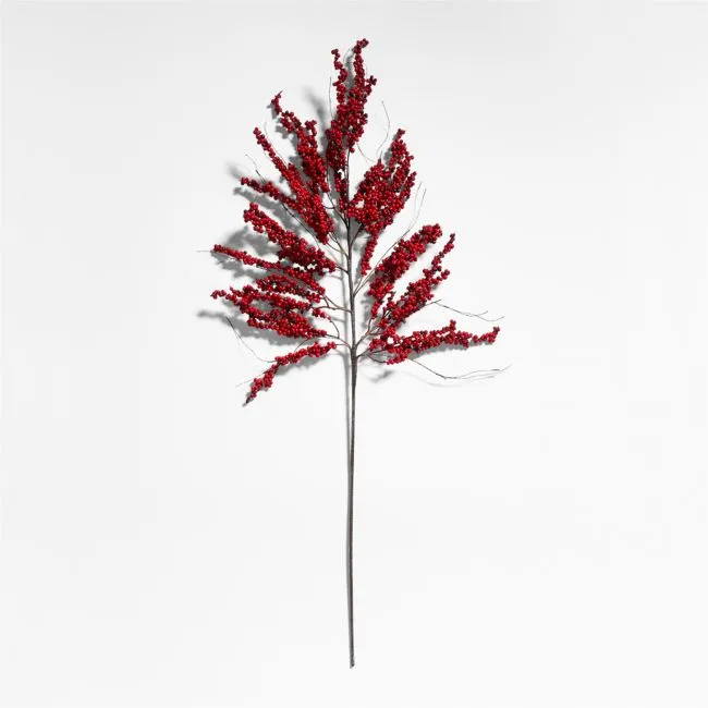 Faux Red Mini Berry Holiday Stem 48"