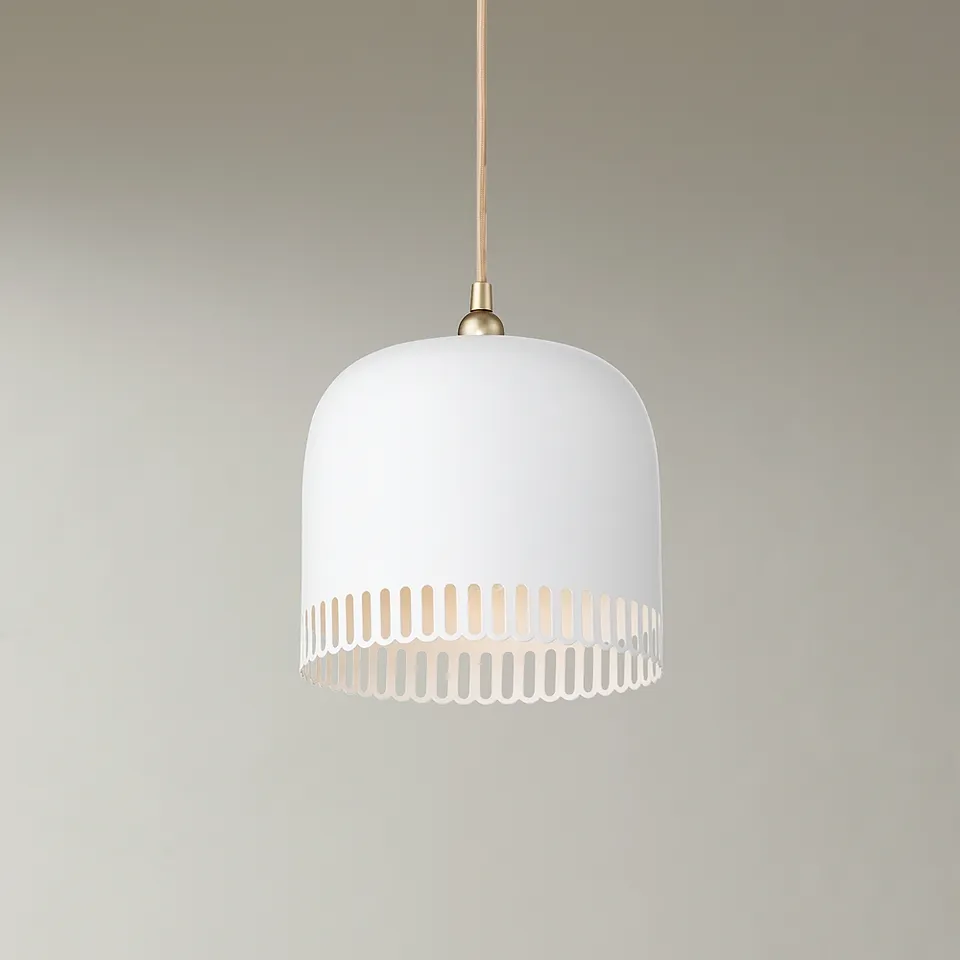 Possini Euro Enna 8 1/2" Wide White and Soft Gold Mini-Pendant Light