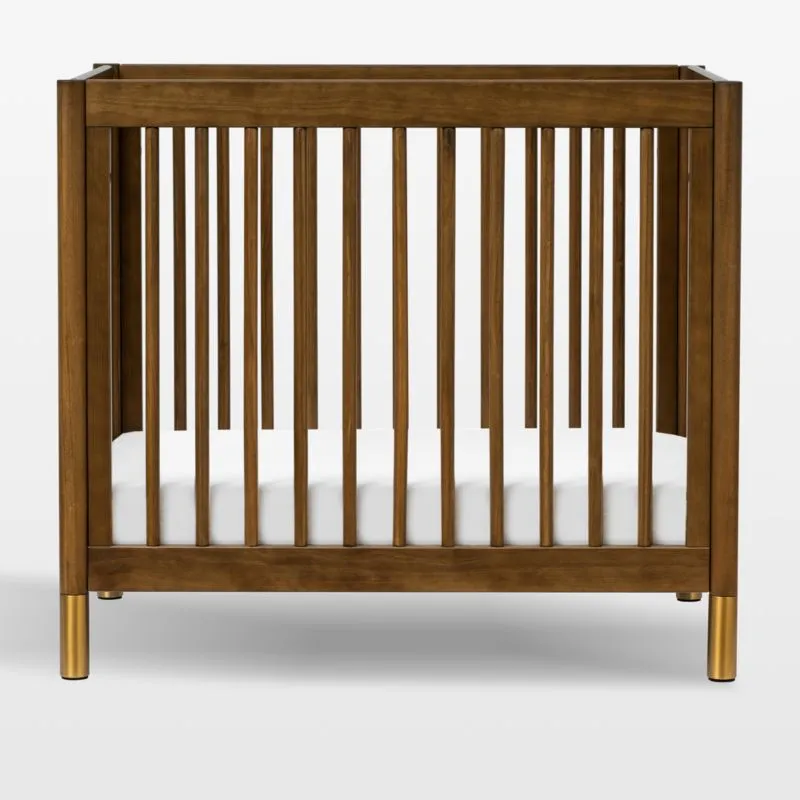 Babyletto Gelato Walnut Wood 4-in-1 Convertible Mini Crib