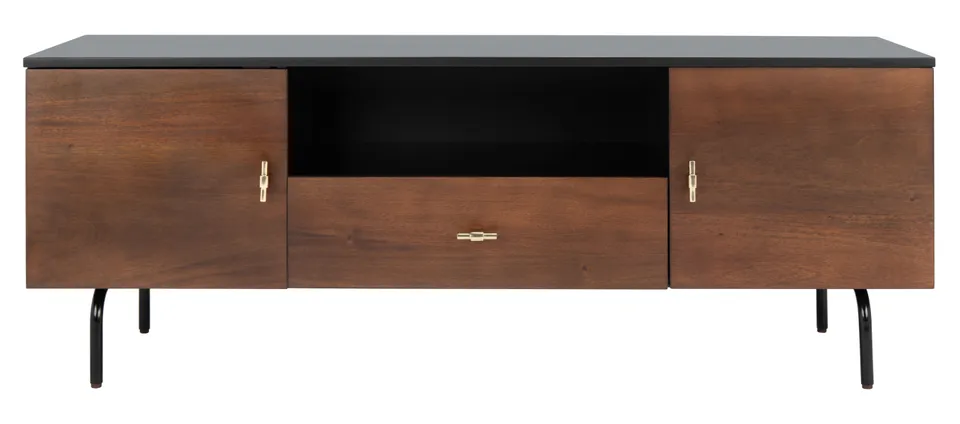 Genevieve Media Stand - Black / Walnut