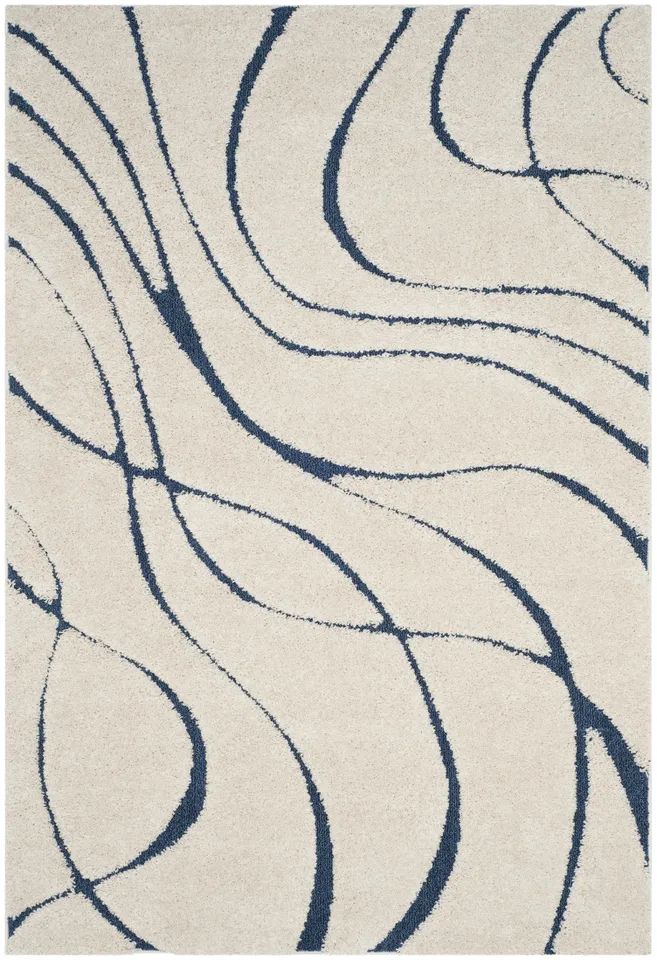 Arlo Home Woven Area Rug, SG471-1165, Cream/Blue,  6' X 9'