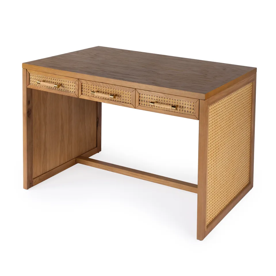 Mesa Natural & Cane Writing Desk