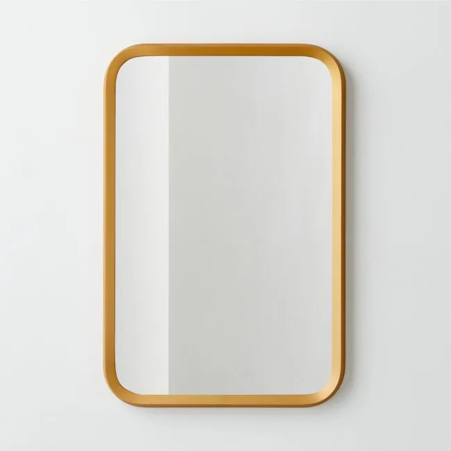 Isari Brass Rough Cast Aluminum Rectangular Wall Mirror 24"x36"
