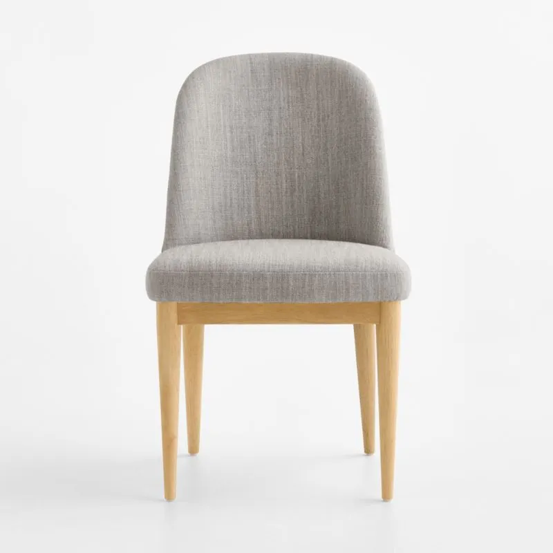 Nord Grey Upholstered Natural Wood Dining Chair