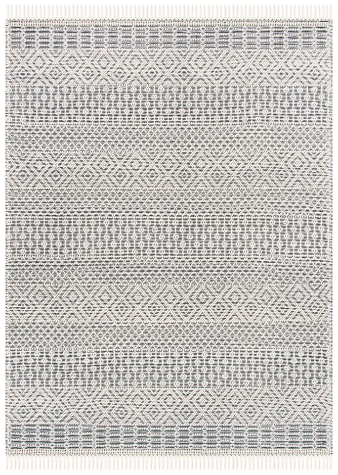 Safavieh Couture Natura Collection Hand Loomed Area Rug, Ivory / Navy, 8' x 10'
