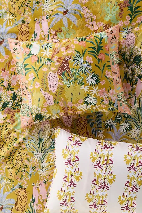 Organic Cotton Printed Sateen Shams, Set of 2