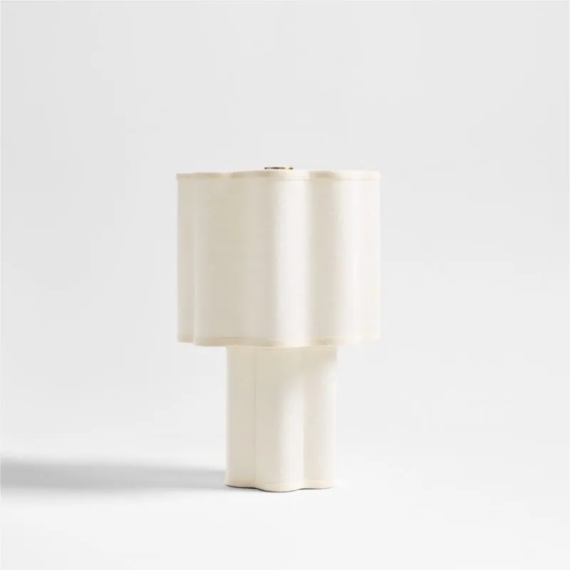 Ola Warm White Linen Mini Table Lamp 13", Set of 2