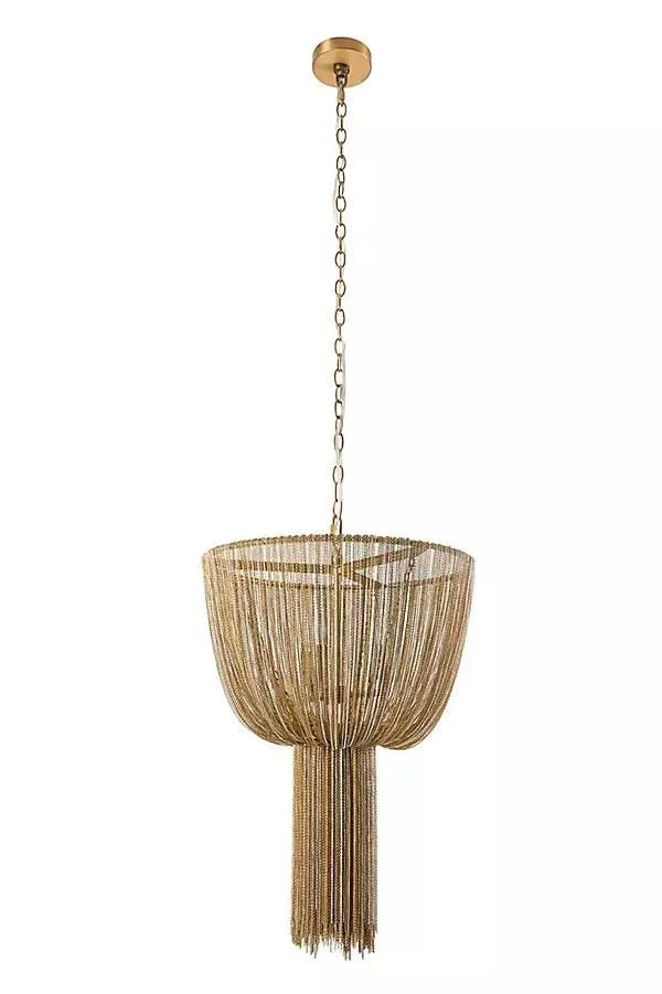 Yale Draped Brass Chain Chandelier