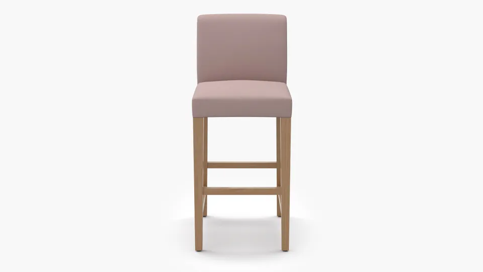 Signature Dining Bar Stool, Blush Everyday Linen, Natural Square Tapered Leg