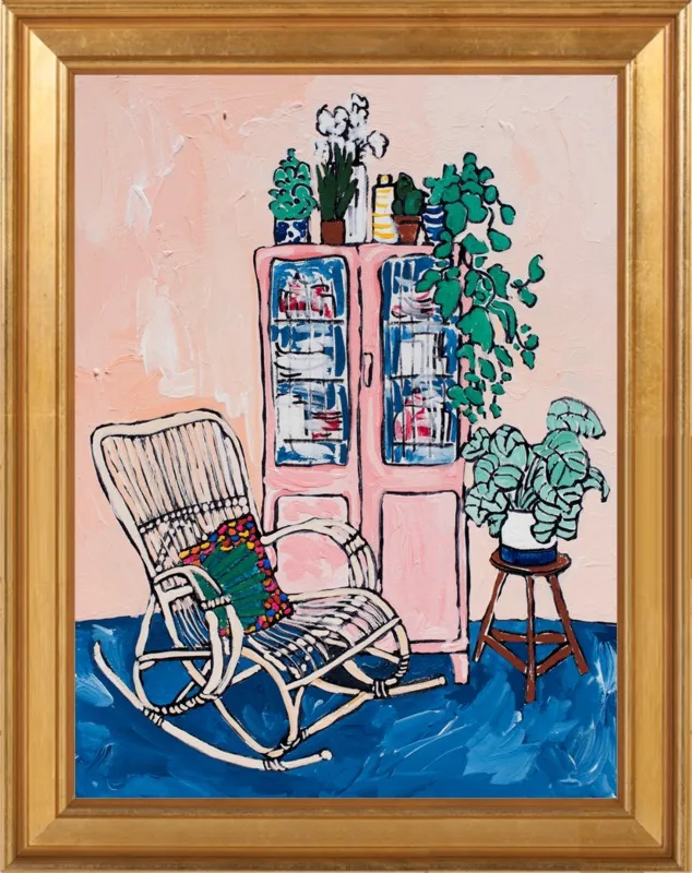 Rocking Chair In Pink Interior by Lara Lee Meintjes for Artfully Walls