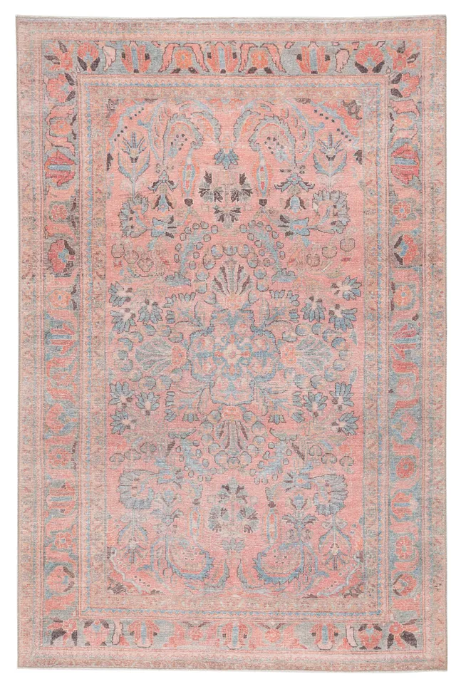 Pippa Medallion Pink/ Light Blue Runner Rug (2'6"X7'6")