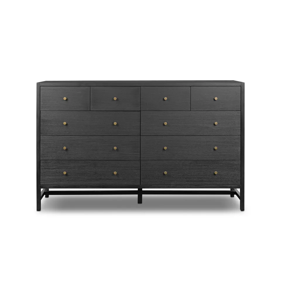 Sullivan 10 Drawer Dresser - Black Acacia Veneer