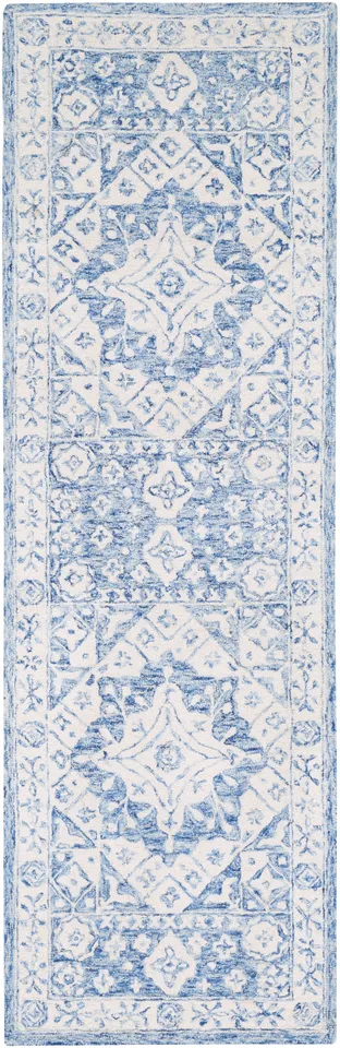 Serafina Blue Indoor 2'6" x 8' Handmade Rug