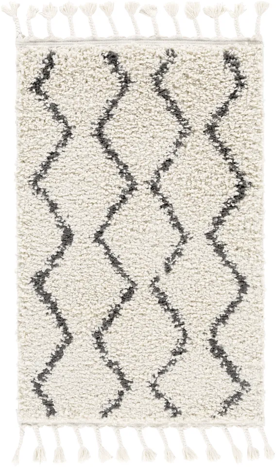 Berber Shag Beige Indoor 2' x 2'11" Machine Woven Rug