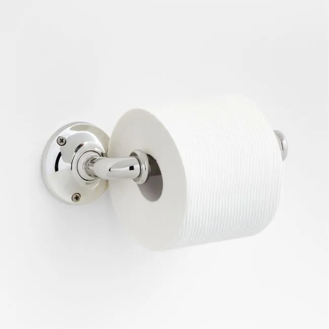 Classic Round Polished Chrome Wall-Mounted Toilet Paper Holder