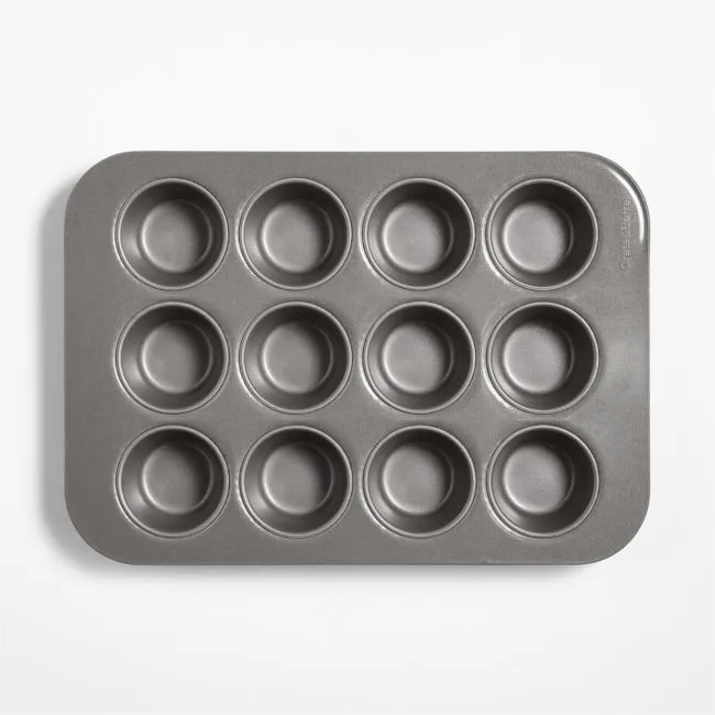 Crate & Barrel Pro 12-Cup Silicone Nonstick Muffin Pan, Made by USA Pan
