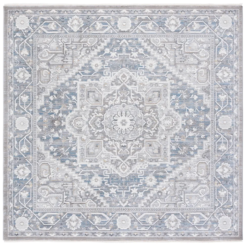 Lauren Ralph Lauren Collection Clover Rug, Grey / Blue, 6'7" x 6'7"