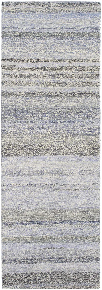 Zola Blue Indoor 2'6" x 8' Handmade Rug