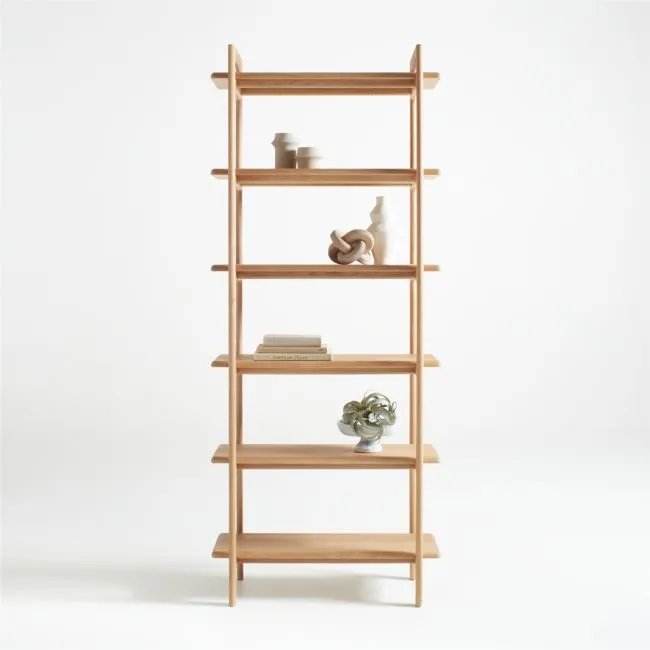 Elias Natural Elm Wood Open Bookcase