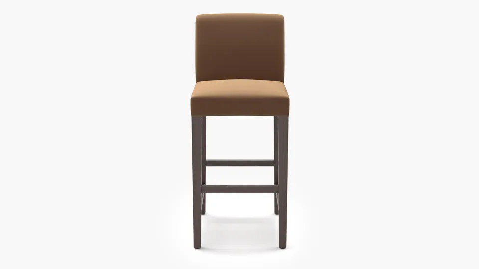 Signature Dining Bar Stool, Fawn Performance Velvet, Espresso Square Tapered Leg