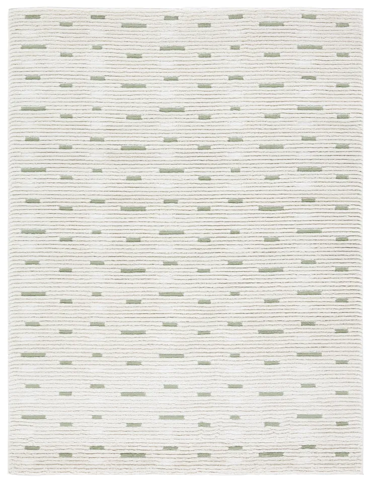 Label J Verdant JID29 Geometric Ivory and Green Area Rug (5'3"X7')