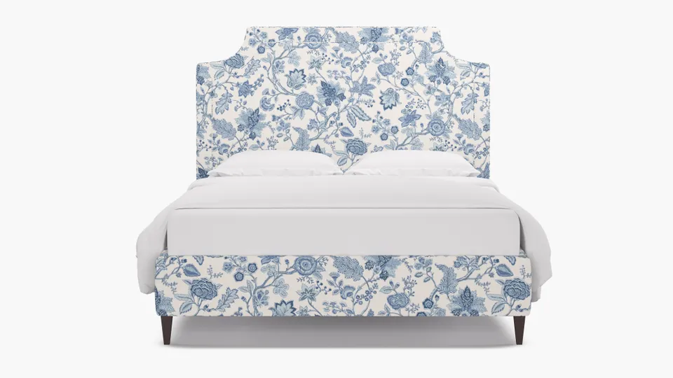 Deco Bed, Delft La Vendee, Espresso Square Tapered Leg, King