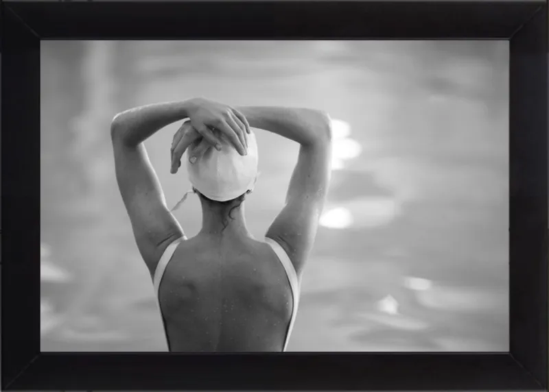 Woman Swimmer in a White Cap by Lucy Snowe for Artfully Walls