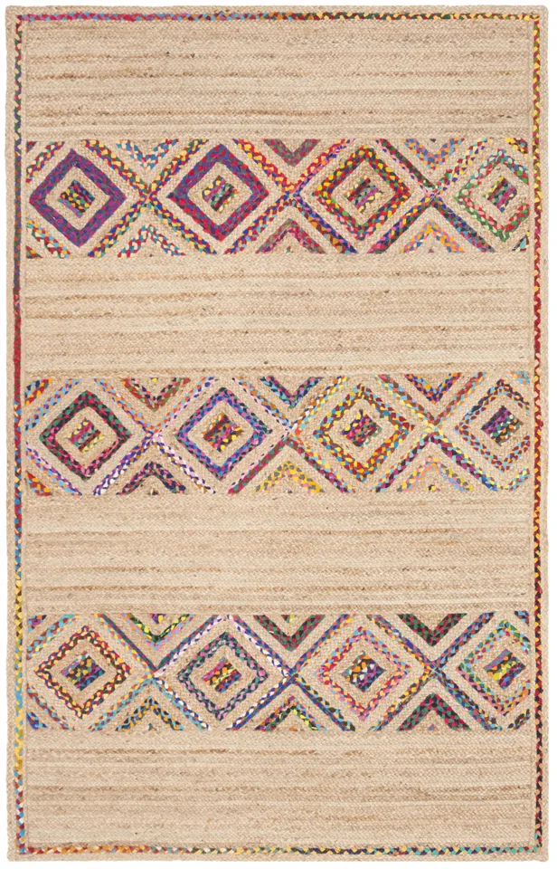 Arlo Home Hand Woven Area Rug, NF920B, Natural/Multi,  4' X 6'
