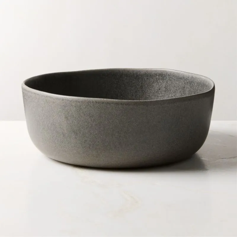 Drift Grey Serving Bowl with Reactive Glaze