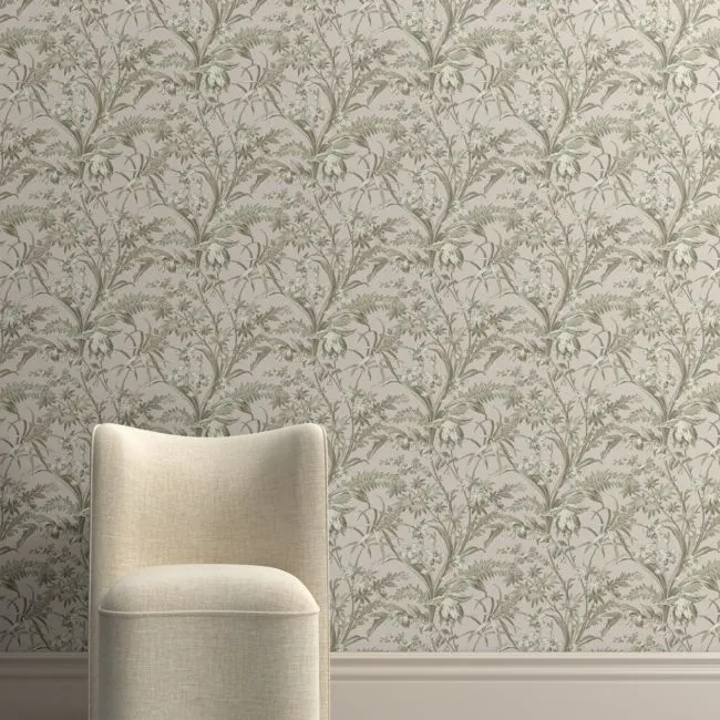 Charleston Green Floral Wallpaper