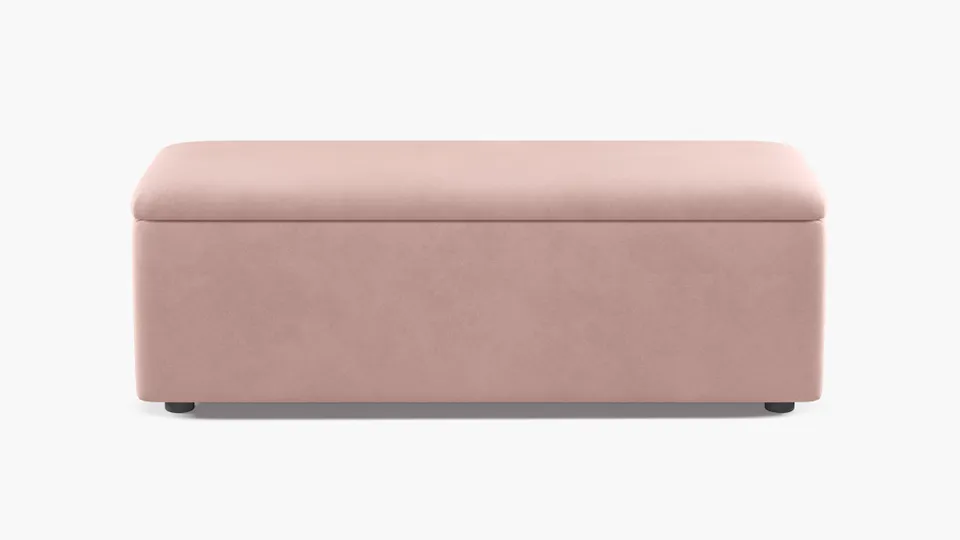 Classic Storage Bench, Blush Classic Velvet