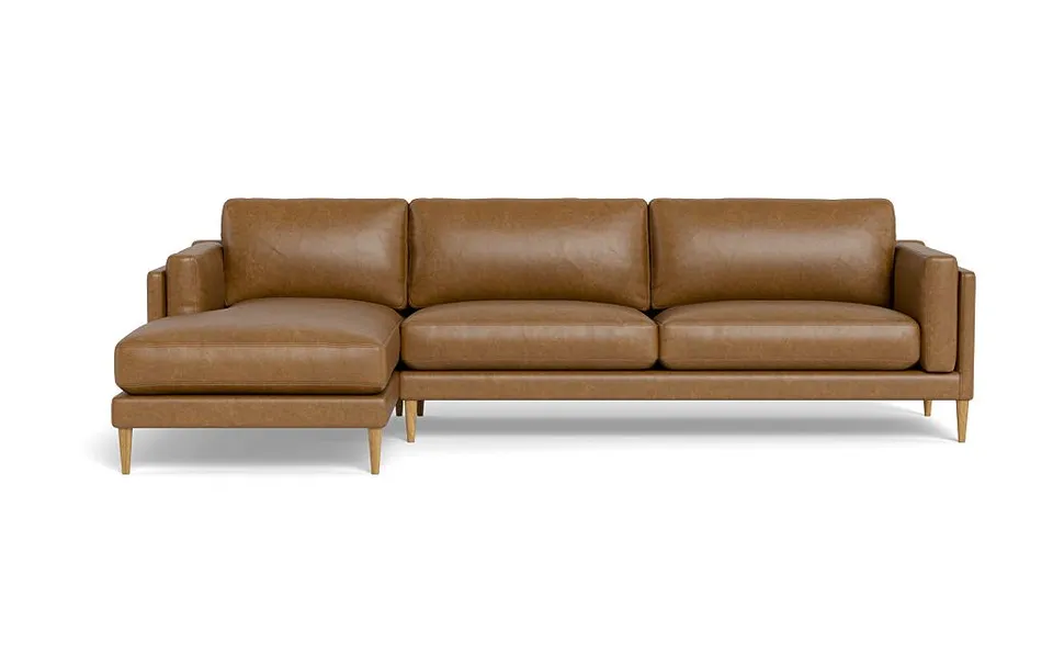 Gaby Leather 3-Seat Left Chaise Sectional