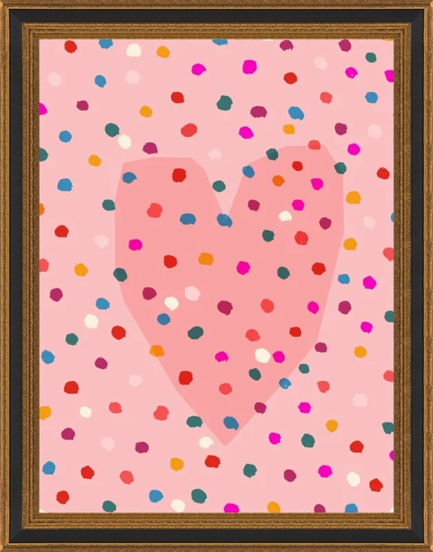 Rainbow Dotty Heart by Paula Mills for Artfully Walls