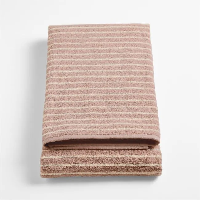 Turkish 100% Organic Cotton Breton Stripe Fair Lilac Kids Bath Towel