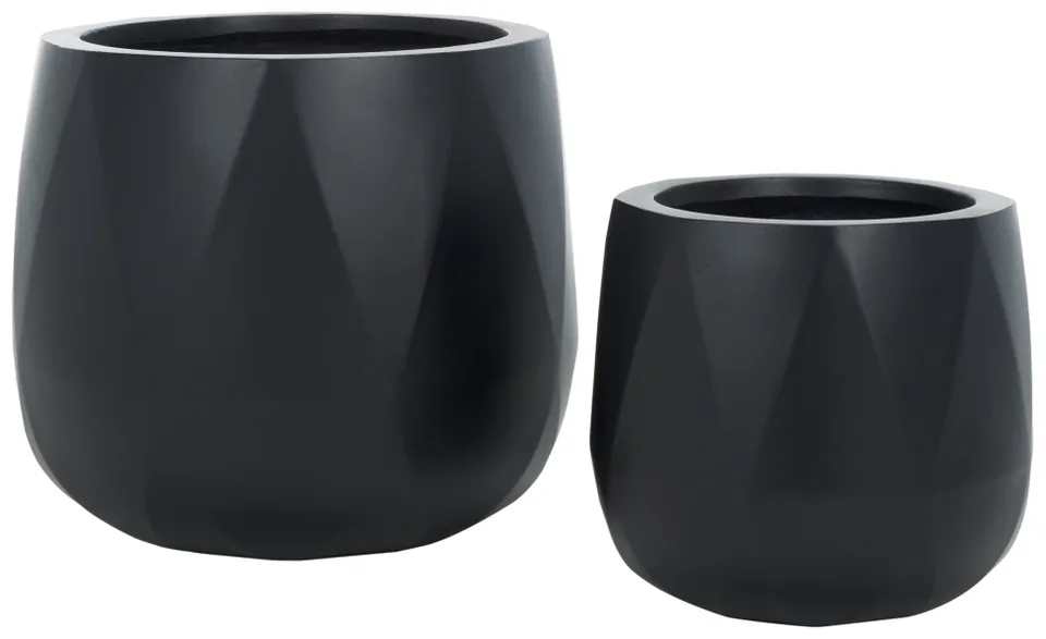 Kane Planter Pot, Set Of 2 - Black
