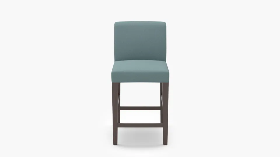 Signature Dining Counter Stool, Seaglass Everyday Linen, Espresso Square Tapered Leg