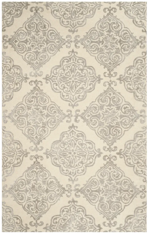 Arlo Home Hand Tufted Area Rug, GLM568C, Ivory/Silver,  5' X 8'