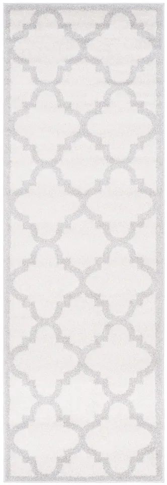 Arlo Home Indoor/Outdoor Woven Area Rug, AMT423E, Beige/Light Grey,  2' 3" X 11'