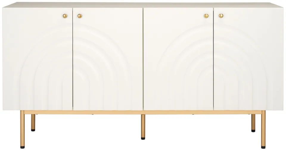 Mayln 4 Door Sideboard/Mediastand - Bleached White / White