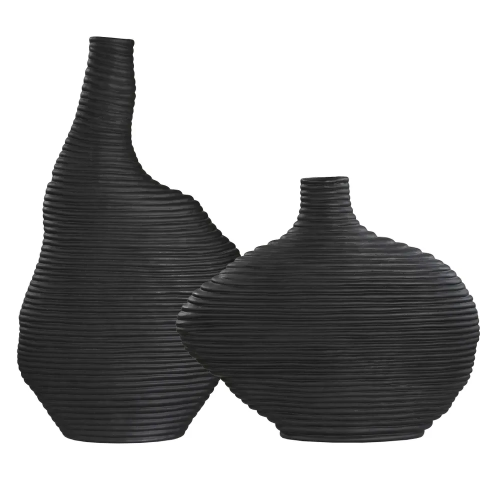Duostacked Black Vases Set/2