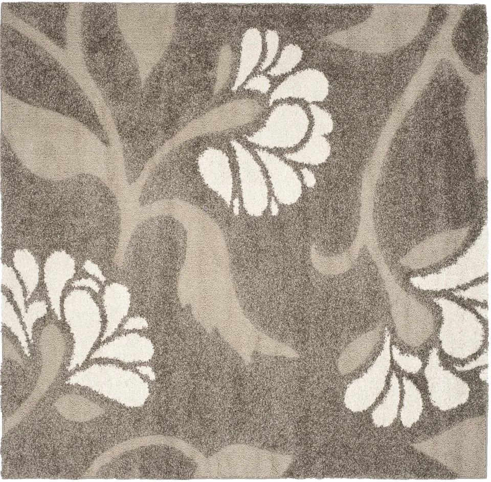 Arlo Home Woven Area Rug, SG459-7913, Smoke/Beige,  4' X 4' Square