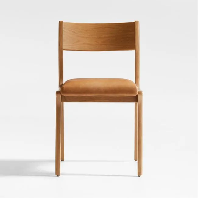 Lakin White Oak Leather Dining Chair