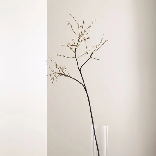 Faux White Berry Holiday Stem 39"