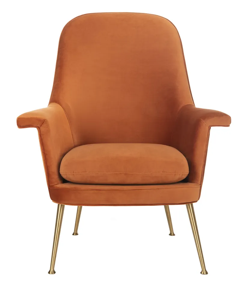 Aimee Velvet Arm Chair - Sienna - Safavieh