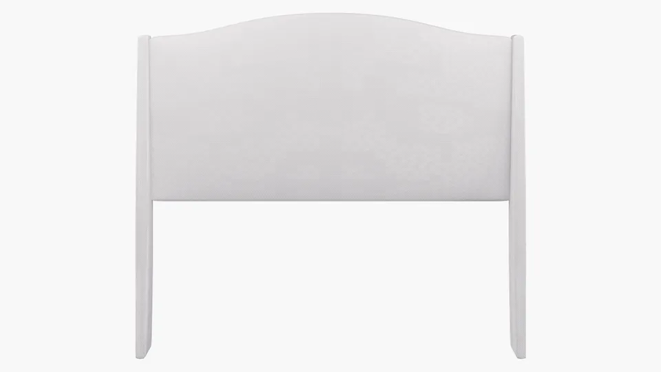 Classic Wingback Headboard, White Twill, Queen
